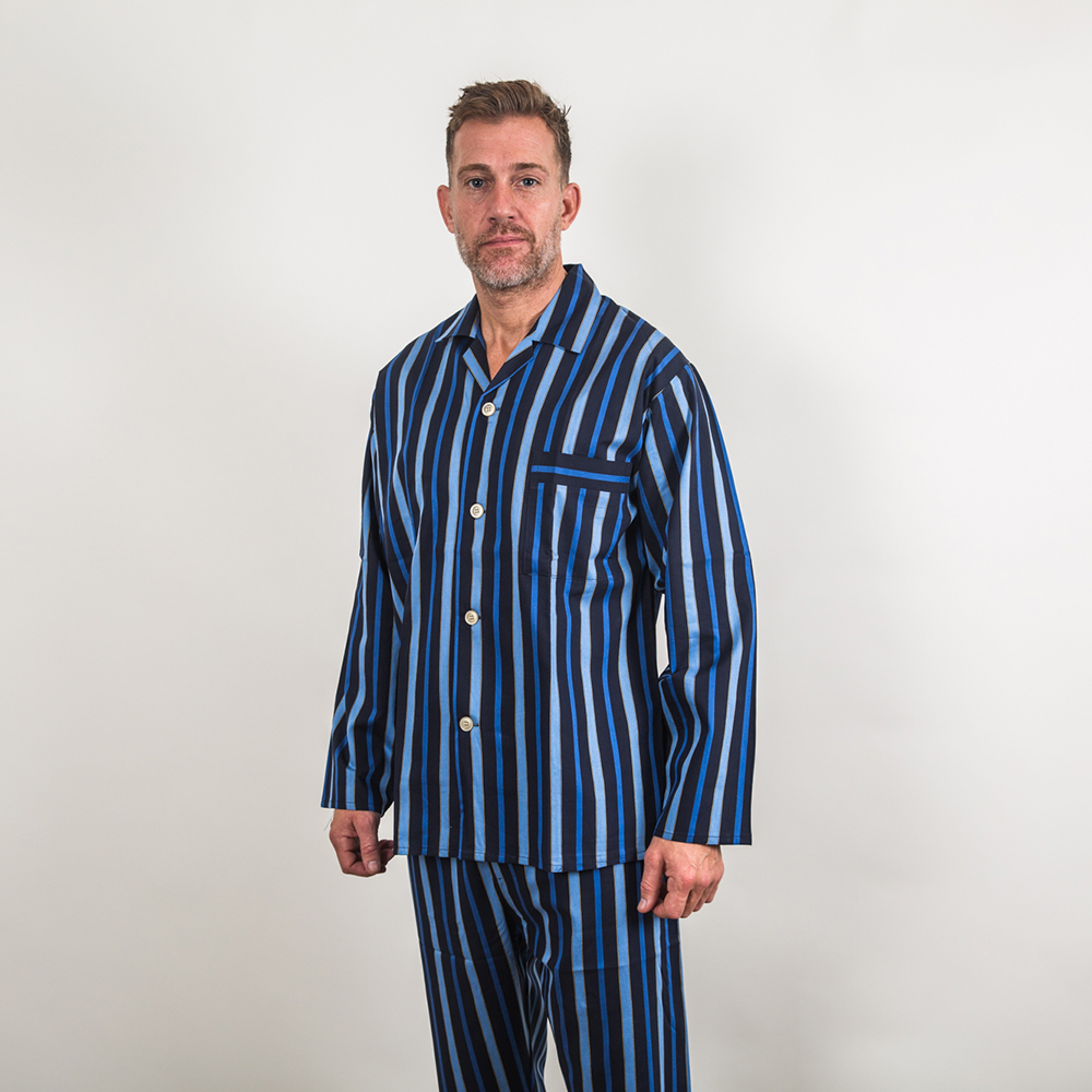 Regent Stripe Cotton Pyjama Tie waist Men's Pyjamas